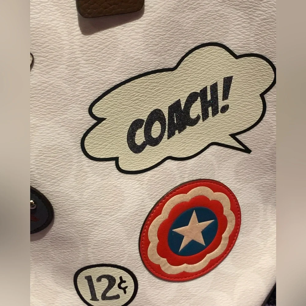 Coach x Marvel Jes Tote in Signature Canvas with Patches - Picture 6 of 16